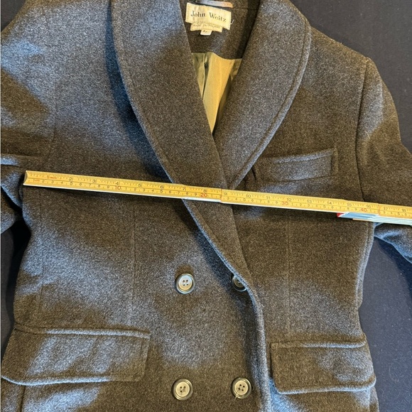John Weitz Cashmere Wool blend Double-Breasted Dark Gray Coat Sz 4p - Picture 12 of 15